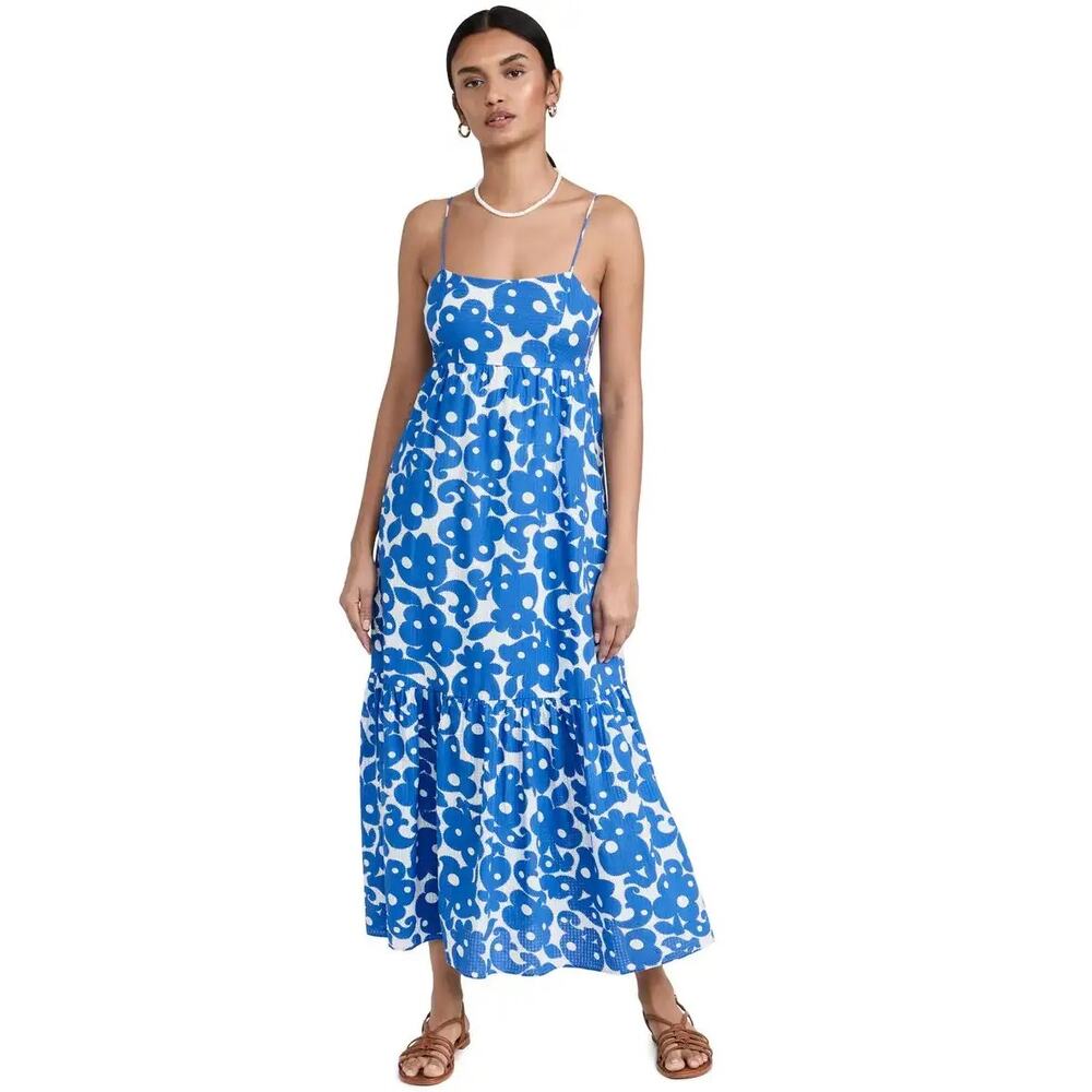 XiRENA Blue and White Floral Midi Dress